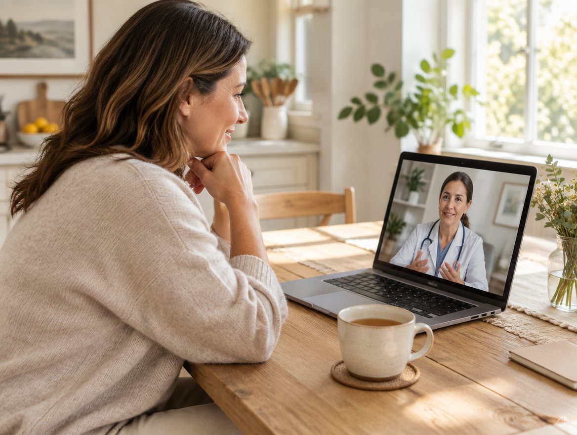 A patient on a video visit with an Apex MD provider